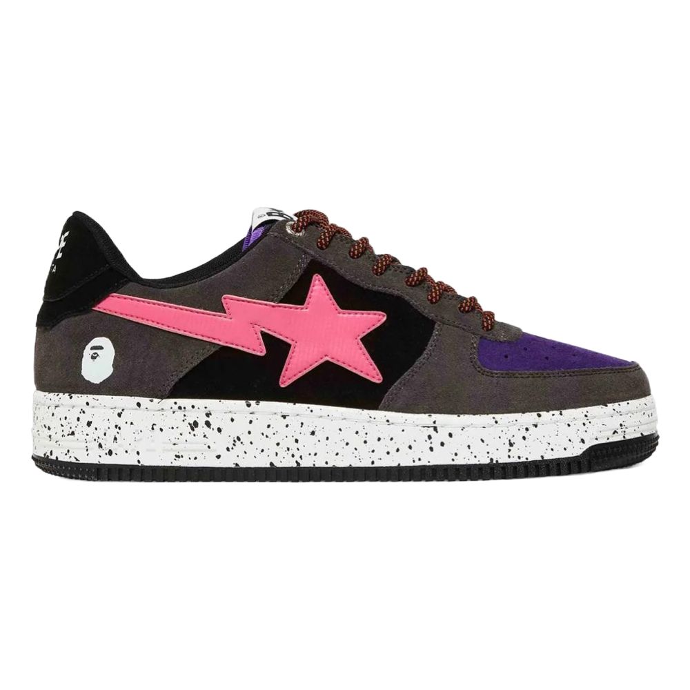 BapeSta Patent Black Grey Pink Suede - Hype Franco Store