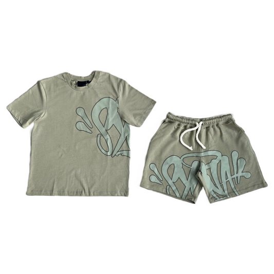 Syna World Green Sweatshirt Shorts Set