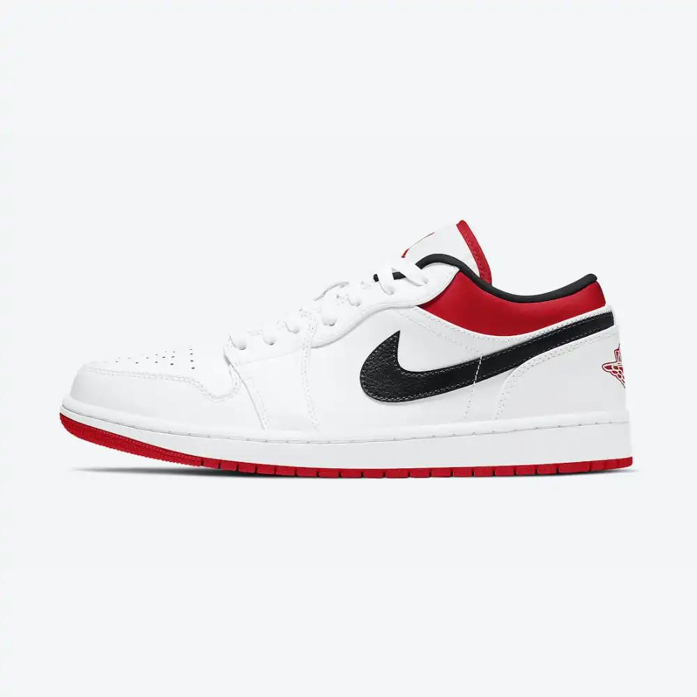 Air Jordan 1 Bajo Blanco Gimnasio Rojo