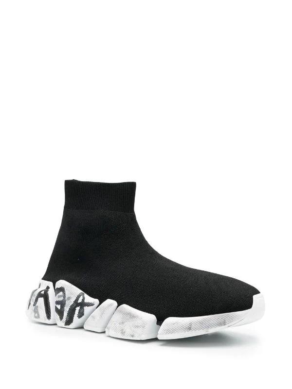 Balenciaga Trainer Speed Graffite Black White - Hype Franco Store