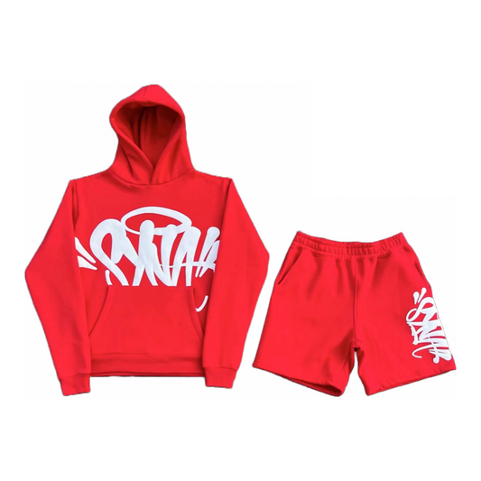 Team Syna Hood Twinset Red Sweatshirt Set