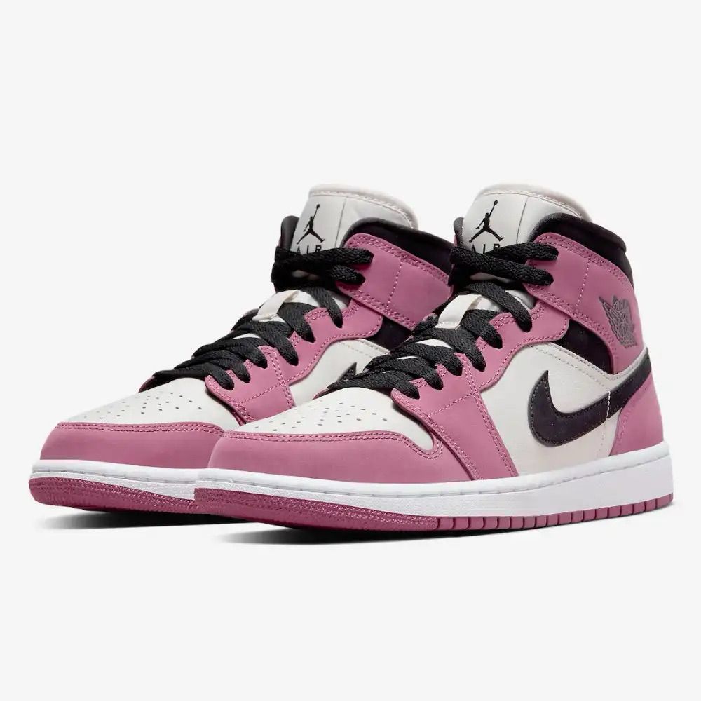 Air Jordan 1 Retro Mid Berry Rosa Luz Mora