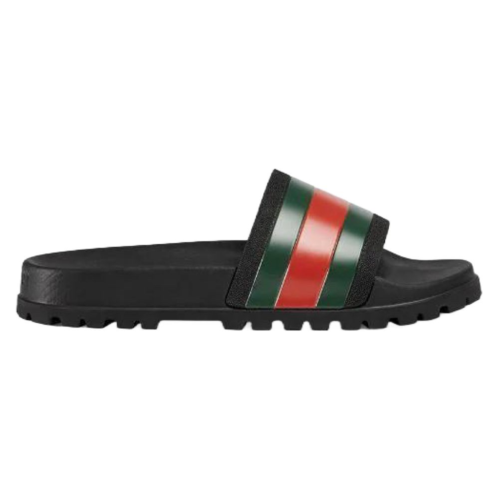 Sandalia Gucci Web Slide Negro