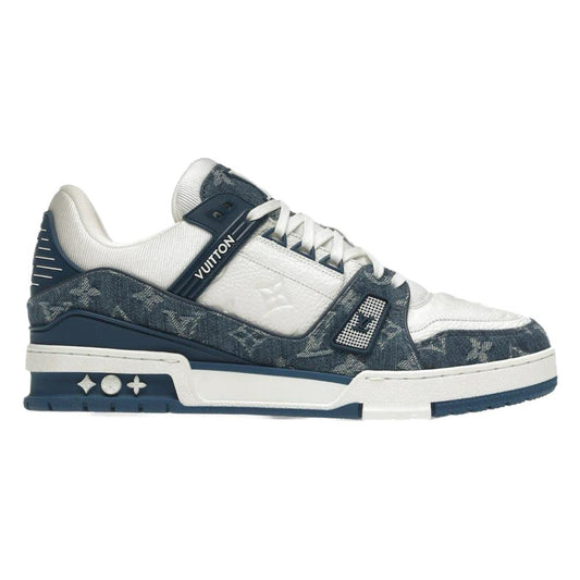 Louis Vuitton Trainer Monogram Sneaker Denim White Blue