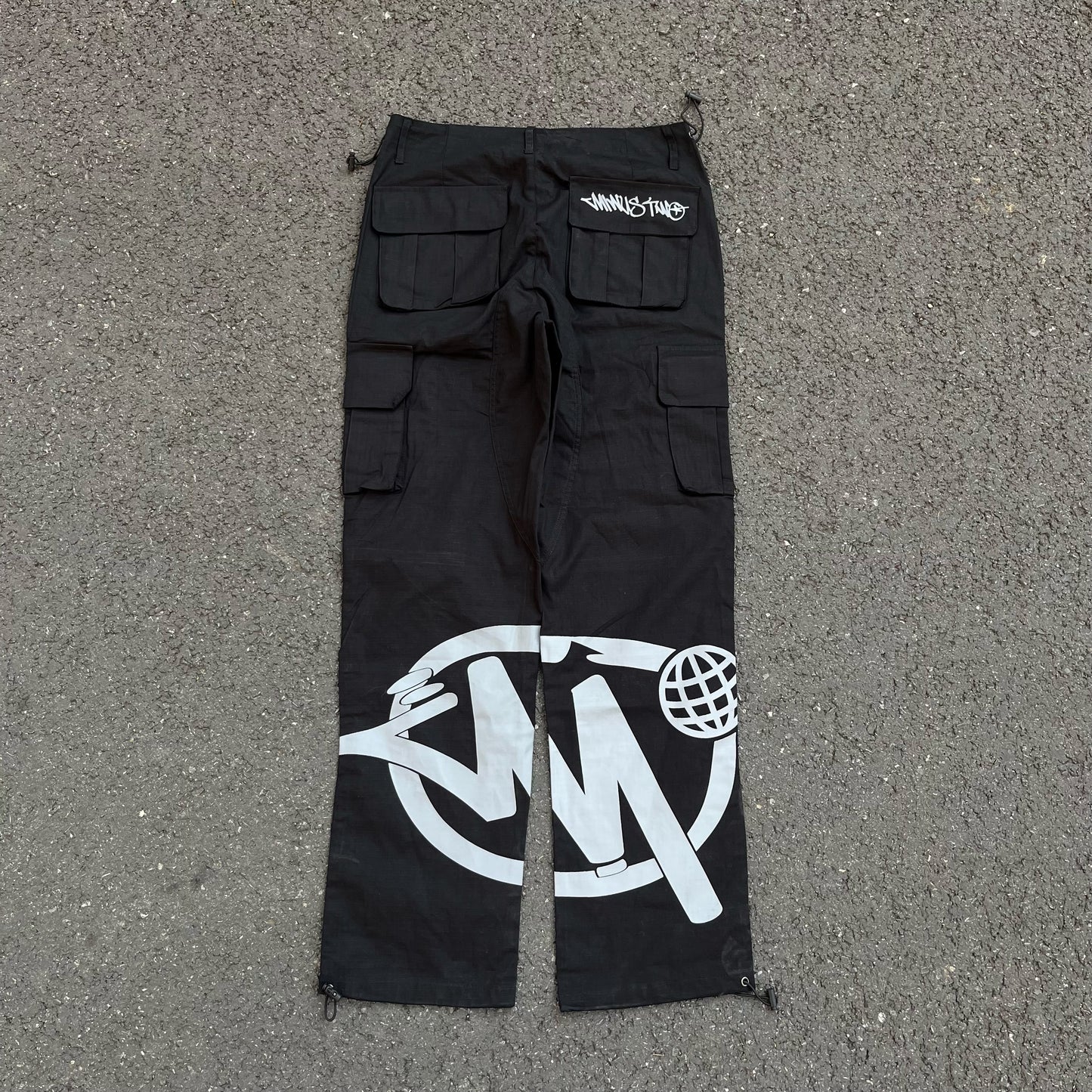 Calça Cargo Minus Two Black/White