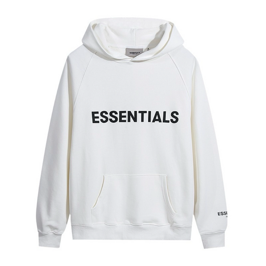 Essentials Fear Of God White Hooded Sweatshirt