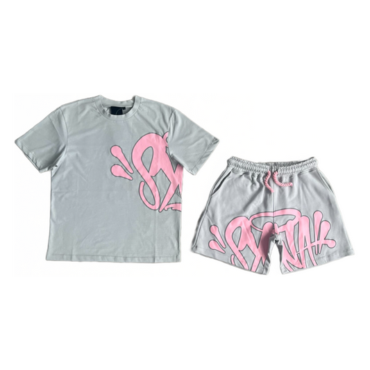 Conjunto Shorts Moletom Syna World Cinza