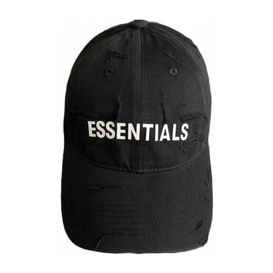 Essentials Destroyed Black Cap