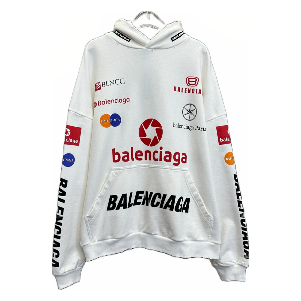 Moletom Balenciaga logo White com capuz