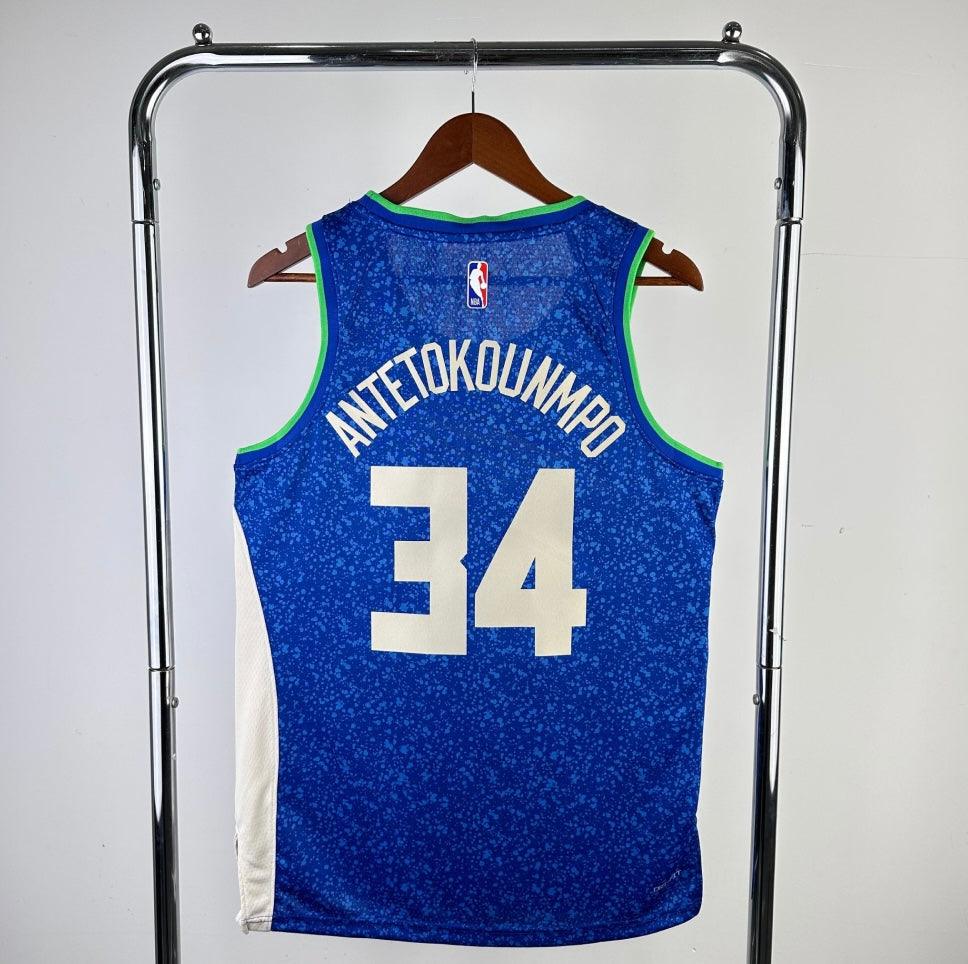 Jersey NBA Milwaukee Bucks 23/24 34 Antetokounmpo - Hype Franco Store