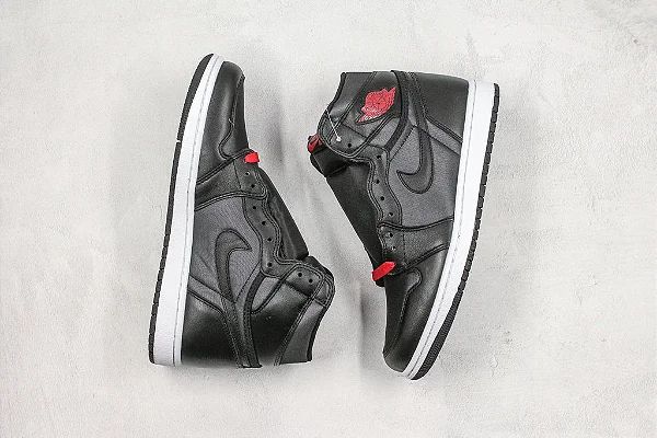 Air Jordan 1 Retro High Black Satin Gym Red